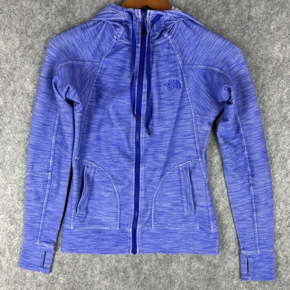 The North Face Jacket Womens XS Full Zip Thumbholes Royal Blue Active Hoodie